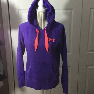 Under Armour Women's Purple Hoodie with Orange Accents